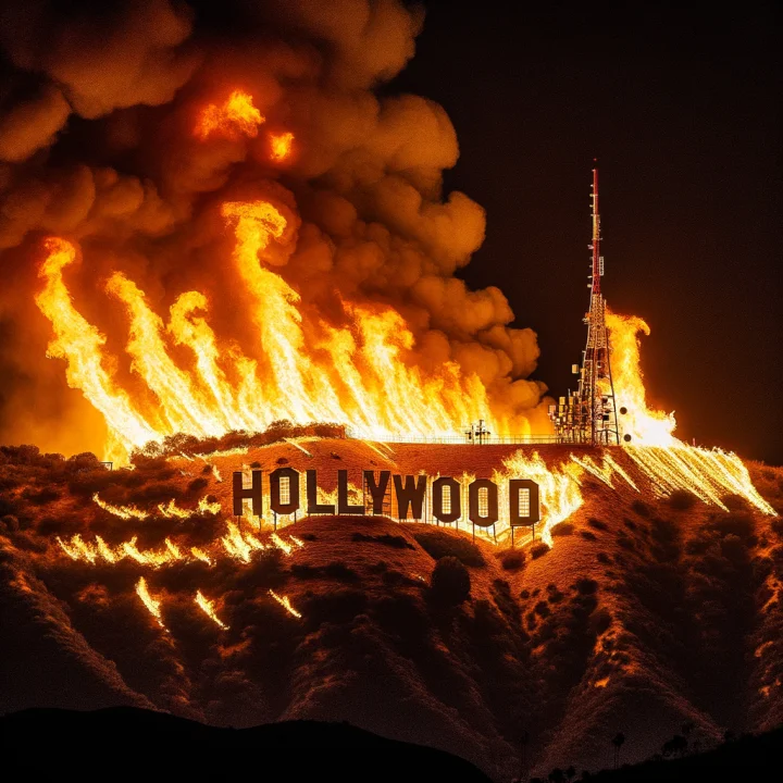 Is Hollywood Sign on Fire